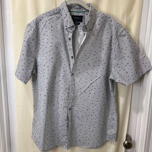 Denim & Flower Ricky Singh Slim Fit Mens XL Striped Short Sleeve Birds Button Up